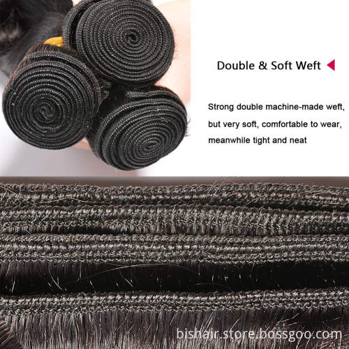 Wholesale Vendors Double drawn Human Hair Weave Bundles With Lace Frontals Closure Raw Mink Brazilian Cuticle Aligned Hair